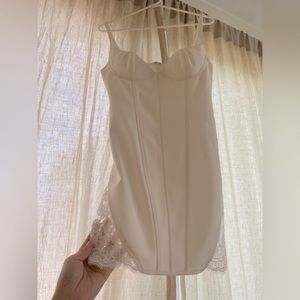 White bodycon mini dress